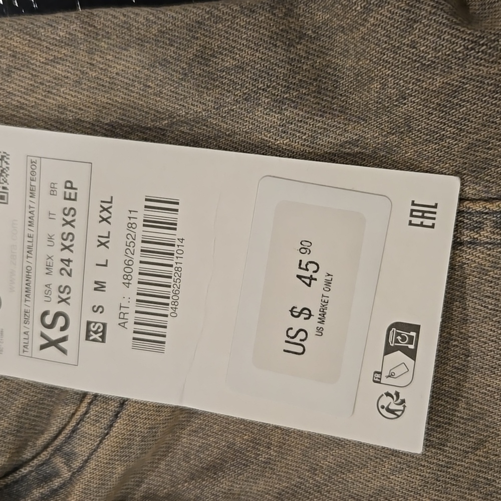NWT! Zara Denim Strapless Top XS - Picture 6 of 6